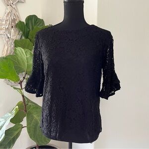 Nanette Lepore Lace Blouse Small Black